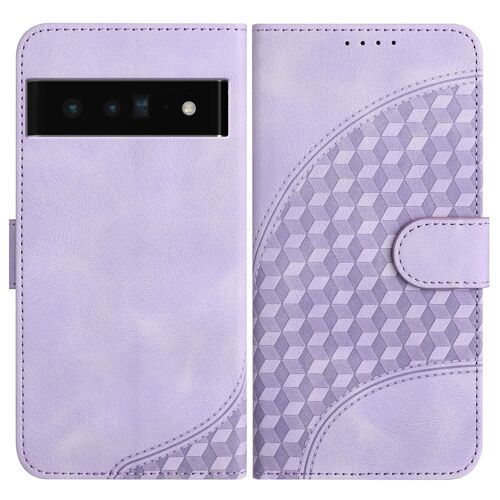 Coque Pour Google Pixel 6 Pro,Etui De Google Pixel 6 Pro Premium En Cuir Pochette Protection,Google Pixel 6 Pro Portefeuille Rabat Clapet Case,Antichoc Housse De Etui,Violet