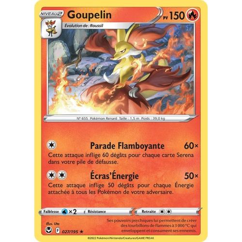 Carte Pokemon - Goupelin - 027/195 - Rare - Eb12 Tempête Argentée -