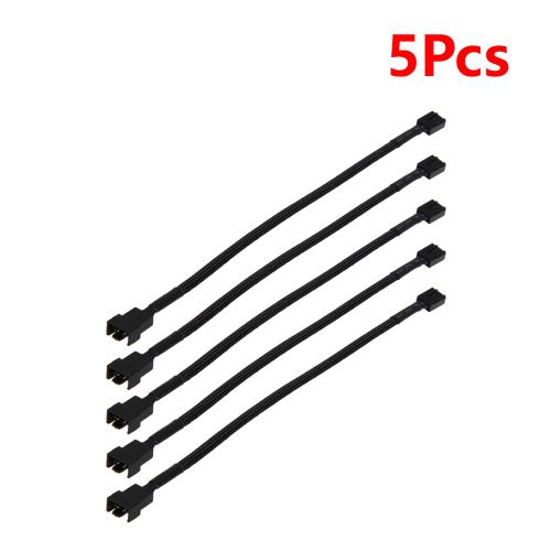 Câble d'alimentation d'extension de ventilateur de boîtier de connecteur PWM,compatible avec le système de refroidissement du processeur Compure,ventilateur de boîtier d'ordinateur,26cm - Type 5Pcs