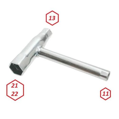 Clé À Bougie - Cyclingcolors - 11mm/13mm/21-22mm - Acier - Coudée - Spéciale Moto/Scooter