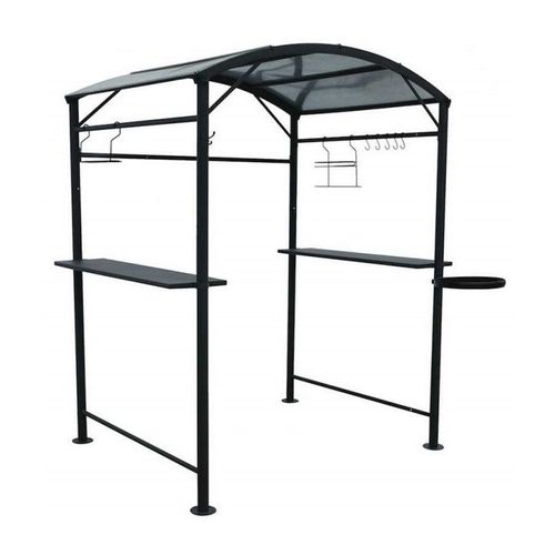 Carport Barbecue Finition Époxy Gris Anthracite - Toit Réalisé En Acier