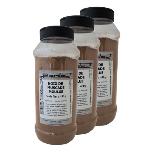 Lot 3x Muscade Moulue - Pot 450g