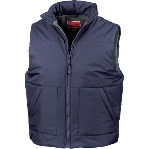 Bodywarmer de travail Result DOUBLÉ POLAIRE Bleu Marine XL