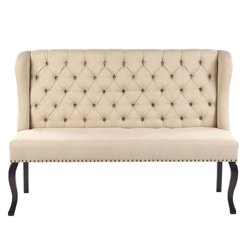 Canapé Banquette 2 Places En Tissu Beige Torsby