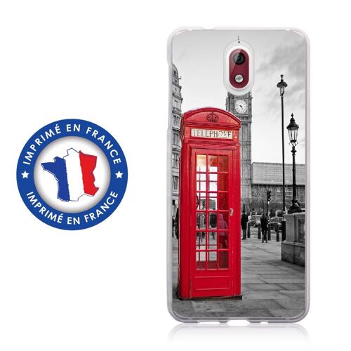 Coque souple pour Nokia 3-1 avec impression Motifs cabine téléphonique UK roug