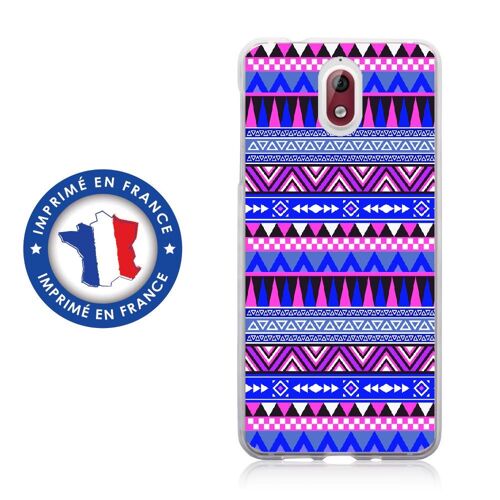 Coque Souple Pour Nokia 3-1 Avec Impression Motifs Aztèque Bleu Et Violet