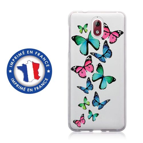 Coque Souple Pour Nokia 3-1 Avec Impression Motifs Papillons Colorés