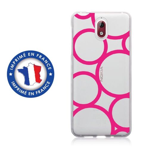 Coque souple pour Nokia 3-1 avec impression Motifs ronds fushias