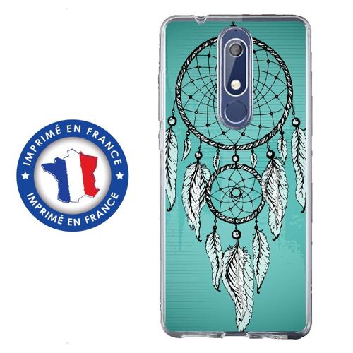 Coque Souple Pour Nokia 5-1 Avec Impression Motifs Attrape Rêve Sur Fond Bleu