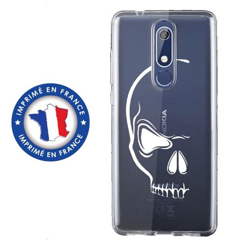 Coque Souple Pour Nokia 5-1 Avec Impression Motifs Crâne Blanc