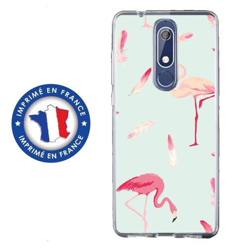 Coque souple pour Nokia 5-1 avec impression Motifs flamants roses