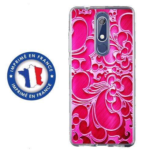 Coque souple pour Nokia 5-1 avec impression Motifs arabesque fushia