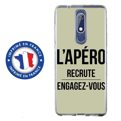 Coque souple pour Nokia 5-1 avec impression Motifs l'apéro recrute vert