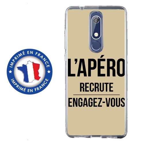 Coque Souple Pour Nokia 5-1 Avec Impression Motifs L'apéro Recrute Taupe