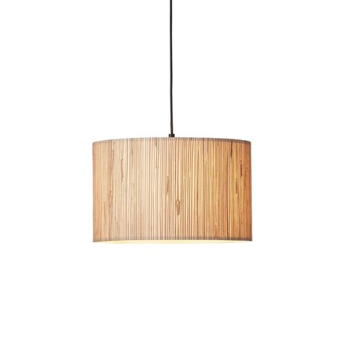 Endon Longshore Plafonnier À Suspension Unique, Jonc De Mer Naturel, Noir Mat