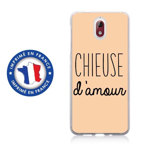 Coque Souple Pour Nokia 3-1 Avec Impression Motifs Chieuse D'amour Beige