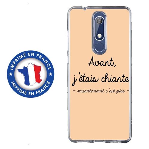 Coque Souple Pour Nokia 5-1 Avec Impression Motifs Avant, J'étais Chiante Beige