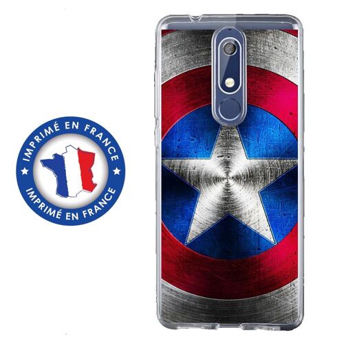 Coque Souple Pour Nokia 5-1 Avec Impression Motifs Bouclier Étoilé Aux Couleur
