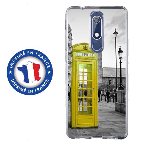 Coque Souple Pour Nokia 5-1 Avec Impression Motifs Cabine Téléphonique Uk Jaun