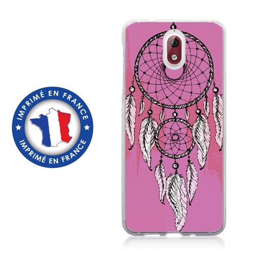 Coque souple pour Nokia 3-1 avec impression Motifs attrape rêve sur fond rose
