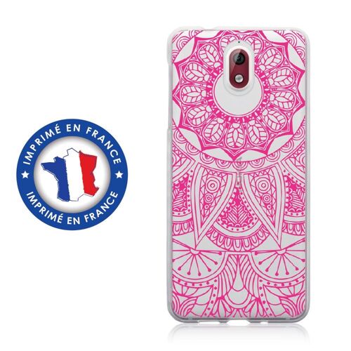 Coque souple pour Nokia 3-1 avec impression Motifs Mandala fushia