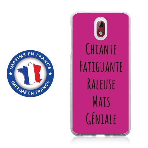 Coque souple pour Nokia 3-1 avec impression Motifs Chiante mais Géniale fushia