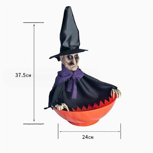 Bol De Plat De Bonbons Animé Avec Capteur Activé Par Le Mouvement Bol De Crâne D'halloween Animé Réaliste Léger Et Étanche Avec Des Yeux Rouges Lumineux Pour Hanter-Style 2