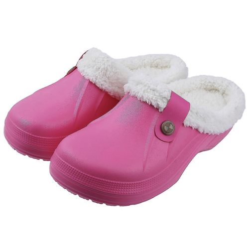 Chaussures Automne Hiver Nouveau Chaud Pantoufles Doux Imperméable Eva Peluche Pantoufles Sabots Couples Accueil Intérieur Fuzzy Rose Rougesadultes40s41 96s98 Poucessunisexe