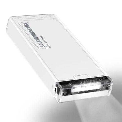 Batterie Externe 50000mah Câble Intégré Power Bank 2.4a Et3 Sorties 3 Entrées Batterie Charge Externe Avec Led Lampe
