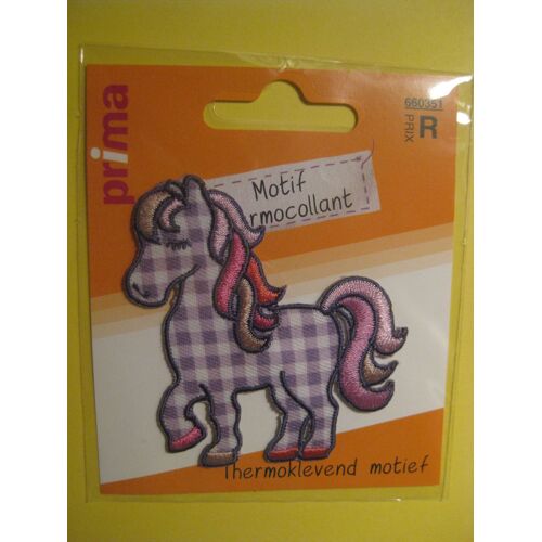 Ecusson Thermocollant Cheval Vichy Violet