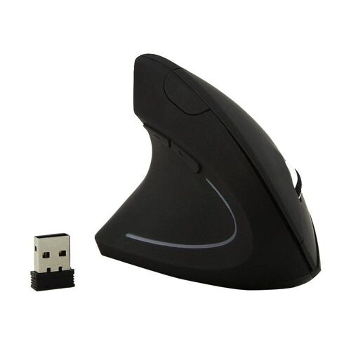 Souris optique de jeu ergonomique verticale sans fil, 2.4Ghz, 2.4 DPI, 6 boutons, pour gaucher, 1600 Ghz