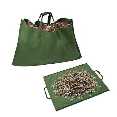 EVAGO Jardin Sac De Rangement Pelouse Feuille Sac Conteneur Porte-Jardin Déchets Déchets Débris Poubelle Panier Poubelle Seau Fourre-tout Herbe Réutilisable Toile Tissu Robuste-VERT - 54,33 x 45,27 pouces