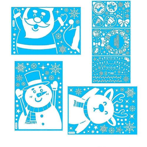 Fenêtre de Noël Clings Flocon de neige Rennes Père Noël Elf Décorations Autocollants réutilisables pour verre-XC029*XC030*XC031*XC032