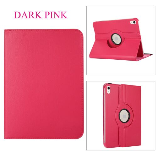 Housse rose Apple iPad 11 pouces 2025 A16 Cuir PU rotative 360 degres - Etui coque de protection 360 degrés tablette New Apple iPad 11eme generation - accessoires pochette XEPTIO