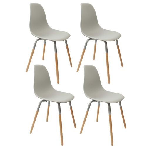 Lot De 4 Chaises Scandinave Phenix En Polypropylène Et Métal - Gris