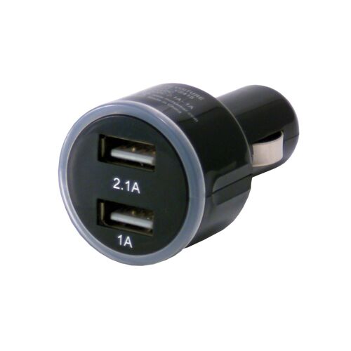 MCL Samar - Adaptateur d'alimentation pour voiture - 2.1 A - 2 connecteurs de sortie (USB)
