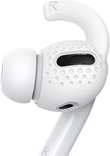 KALANKA-3 Paires Crochets d'oreille AirPods Pro Silicone Souple¿Pochette de Rangement Ajoutée¿ Cover-Oreilles Antidérapants Accessoires Compatible avec Apple AirPods Pro (Blanc)