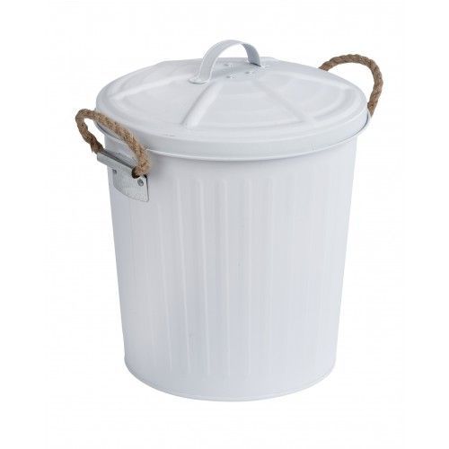 Poubelle avec couvercle à poignées - Gara - 6 litres - blanc WENKO