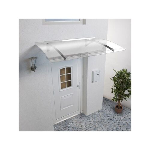 Auvent - Marquise De Porte D'entrée Mélanie (Livraison Offerte) - Coloris Stucture - Inox, Longueur Totale - 150 Cm, Profondeur Totale - 90 Cm / P : 90 Cm / Inox