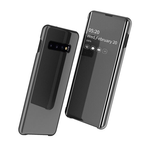 Etui En Pu Fenêtre De Vue En Miroir Noir Pour Votre Samsung Galaxy S10 Plus