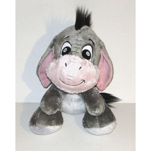 Doudou Bourriquet Disney Peluche Ane Gris Assis 27 Cm