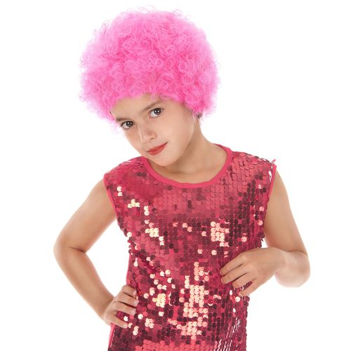 Perruque Disco Enfant Rose