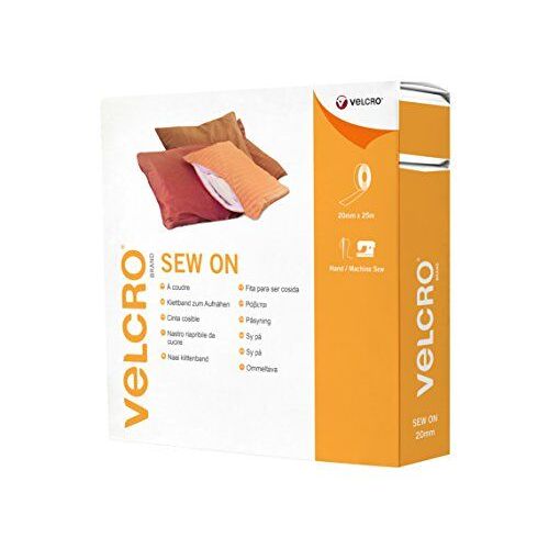 Velcro Crochets & Velours 20mmx25m Blanc Bande à Coudre