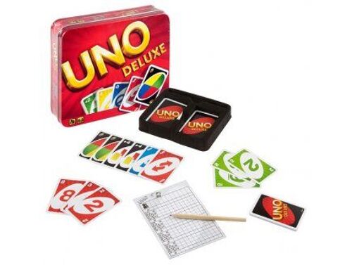 Jeu De Societe - Uno Deluxe Version Francaise - Jeu De Carte Enfant - Nouvelle Version