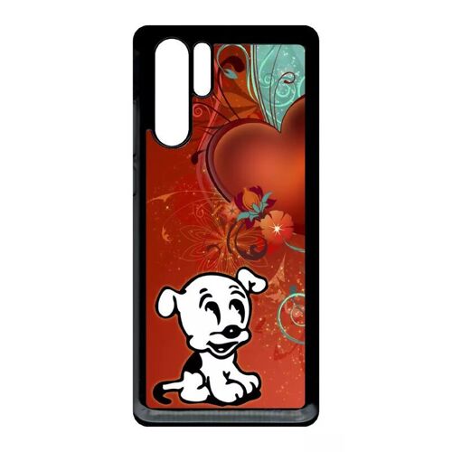 Coque Pour Huawei P30 Pro - Chien Love - Noir