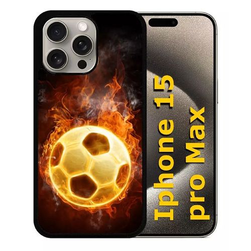 Coque Pour Iphone 15 Pro Max - Foot Flamme - Silicone - Noir