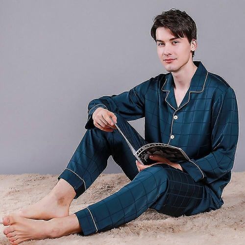 Evago Pyjama Luxueux En Soie Glacée Pour Homme-Xxl 80-90kg-Adulte-1-Mâle