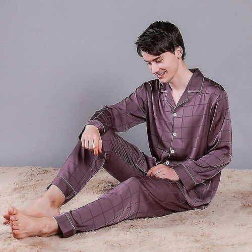 Evago Pyjama Luxueux En Soie Glacée Pour Homme-Xxxl 90-100kg-Adulte-2-Hommes