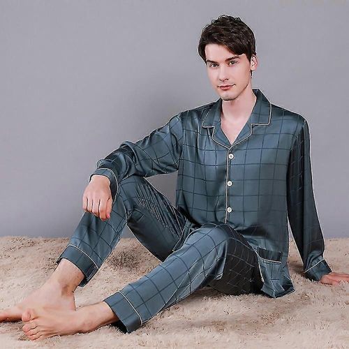 Evago Pyjama Luxueux En Soie Glacée Pour Homme-L 60-70kg-Adulte-3-Mâle