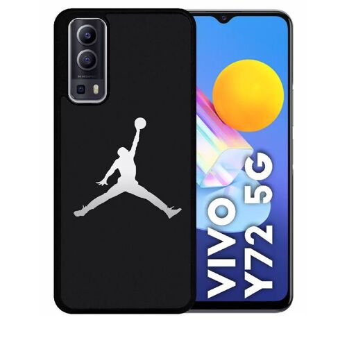 Coque Pour Vivo Y72 5g - Michael Jordan Logo Gris - Silicone - Noir
